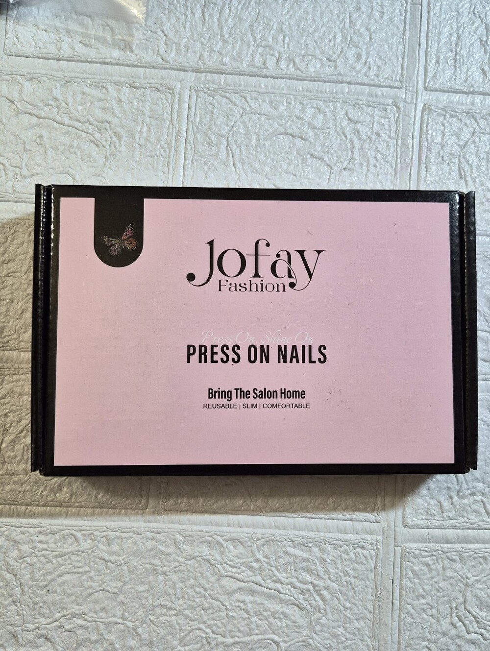Jofay Fashion Press On Nails Full kit Glue Holigraphic Files Sticks Asst Colors